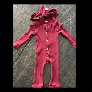 Baby Girl cotton knitted jumpsuit/romper